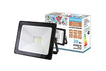 Прожектор светодиодный СДО-04-020Н 20 Вт, 6500 К, IP65, черный, Народный TDM