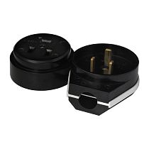 Разъем РШ-ВШ карболит 32А 250В открытой установки черный UNIVERSAL