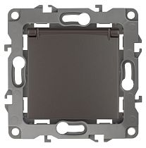 Розетка ЭРА 12 12-2103-13 16А 250В бронза с заземлением со шторками с крышкой