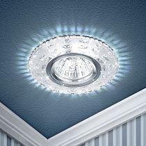 Светильник ЭРА DK LD8 SL/WH  декор cо светодиодной подсветкой MR16, прозрачный