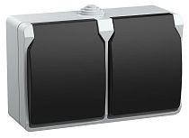 РСб22-3-ФСр Розетка двухместная с з/к для открытой установки ФОРС IP54  IEK