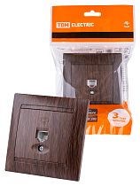 Розетка телефонная RJ11 венге "Лама"  TDM