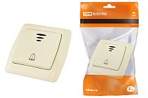 Кнопка звонковая с подсветкой 6А сл. кость "Онега"  TDM