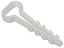 Дюбель-хомут 12х6мм для плоского кабеля нейлон белый (100шт/упак) GENERICA