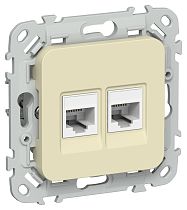 FLITE Розетка 2-местная компьютерная RJ45 категория 5Е UTP РК5е-2-0-ФлН навахо IEK
