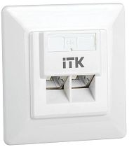 ITK Внутренняя инф. розетка RJ45 кат. 5Е FTP 2 порта IEK