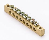 Шина нулевая 8 групп/крепеж по краям, сечение 6x9 м DEKraft