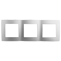 Рамка для выключателей и розеток тройная ЭРА 12 12-5003-03 пластик алюминий