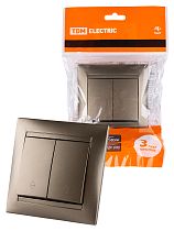 Выключатель на 2 направления 2 кл. 10А бронза "Лама"  TDM