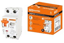 Выключатель автоматический дифференциального тока АВДТ 63S 2P(1P+N) C50 100мА 6кА тип АС  TDM