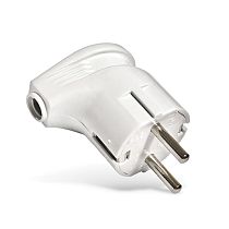 Вилка угловая с заземлением белая 16А 250В UNIVERSAL