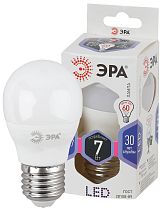 Лампа светодиодная ЭРА STD LED P45-7W-860-E27 шар холодный дневной свет