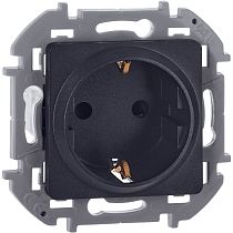 INSPIRIA Розетка 1-местная с заземлением с защитными шторками 16А антрацит