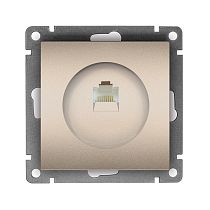 Розетка компьютерная одноместная UNIVERSAL серия "Афина", скрытой установки, 1А, RJ45, шампань (еврослот)