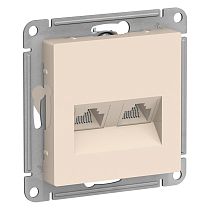 AtlasDesign Бежевый Розетка компьютерная двойная RJ45+RJ45, категория 5E Systeme Electric (Schneider Electric)