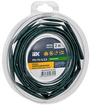 Трубка термоусадочная ТТУ нг-LS 5/2,5 зеленая (2м/упак)  IEK