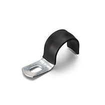 Скоба крепежная однолапковая СМО-П d38-40мм металлическая оцинкованная с полимерным покрытием (уп.50шт) Fortisflex