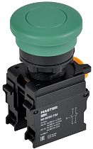 Кнопка "Грибок" с фиксацией d=22мм 1NO+1NC зелёная MASTER IEK