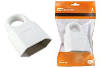 Кабельная розетка 2П 10А 250B (под евровилку CEE 7/16) с з/ш с кольцом белая  TDM