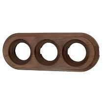 Рамка 3 постовая, накладной монтаж, цвет Старое дерево Bironi