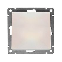 Выключатель одноклавишный с подсветкой UNIVERSAL серия "Афина", скрытой установки, 10А, 220В, жемчуг (еврослот)