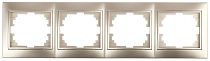 Рамка для розеток и выключателей на 4 поста Intro Plano 1-504-04 шампань