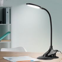 Настольный светильник, светодиодный ЭРА NLED-454-9W-BK на прищепке светодиодный, черный