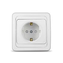 Розетка одноместная серия "Валери" с/з, с/у, з/ш, 16А, 220В, белая (еврослот) UNIVERSAL
