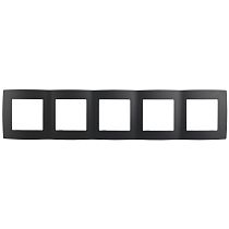 Рамка для выключателей и розеток пятерная ЭРА 12 12-5005-05 пластик антрацит