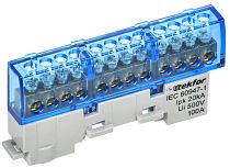 TEKFOR Шина N "ноль" неизолированная на универсальном держателе 6х9-12-С IEK