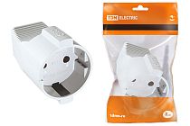 Кабельная розетка 2П б/з с з/ш 10А 250B белая  TDM