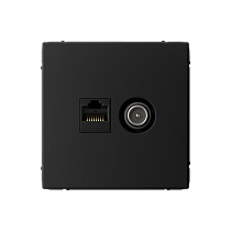 ArtGallery Карбон Розетка двойная ТВ + компьютерная RJ45, кат. 5Е Systeme Electric (Schneider Electric)