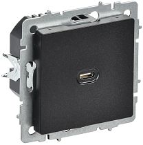 BRITE Розетка USB C 65Вт высокоскоростная зарядка РЮ12-1-БрЧ черный IEK