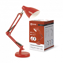 Светильник настольный под лампу на основании + струбцина СНО 17К 60Вт E27 230В КРАСНЫЙ IN HOME