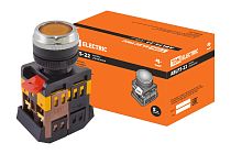Кнопка ABLFS-22 желтый d22мм неон/230В 1з+1р  TDM
