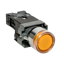 Кнопка BA51 с подстветкой 230В желтая NO IP65 EKF