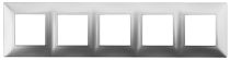 Рамка для выключателей и розеток пятерная ЭРА Elegance 14-5005-03 пластик алюминий