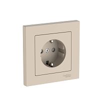 AtlasDesign Песочный Розетка с заземлением со шторками, 16А, в сборе, быстрозажим. клемм