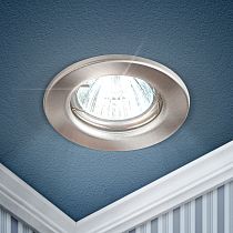 Светильник ЭРА ST1 SN штампованный MR16,12V/220V, 50W сатин никель (100/3000)