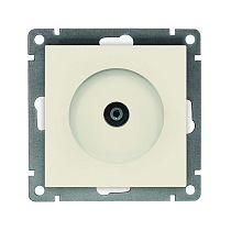 Розетка телевизионная одноместная UNIVERSAL серия "Афина", скрытой установки, тупиковая, 75Ом, ч/д 4-2400Мгц, слоновая кость (ivory) (еврослот)