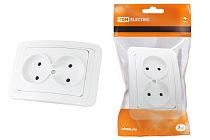 Розетка двойная 2П 10А белая "Валдай"  TDM