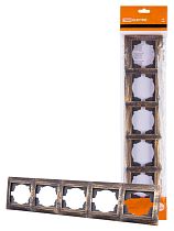 Рамка 5-ти постовая горизонтальная старинная бронза "Лама"  TDM