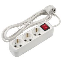 Удлинитель бытовой General GES-10-3x075-3-5m-S, 10А, 3х0,75 мм2, 3 места, 5 метров, с заземлением, с выключателем