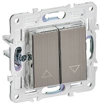 SKANDY Выключатель жалюзи 10А SK-V12N металл никель IEK