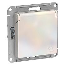 AtlasDesign Жемчуг Розеткас заземлениемсо шторками с крышкой, 16А, IP20 Systeme Electric (Schneider Electric)