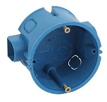 Коробка монтажная  со стыками круглый IP20 ЭРА D68х45мм, для твердых стен, саморезы (синий)