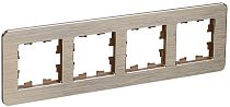 Рамка BRITE четырехместная РУ-4-1-Бр металл шампань RE AL  IEK