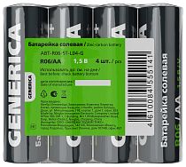 Батарейка солевая R06/AA (4шт/пленка) GENERICA IEK