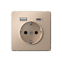 ArtGallery Песочный Розетка 16А с 2 USB A+C, 5В/2,4А/3,0А, 2х5В/1,5А, механизм Systeme Electric (Schneider Electric)