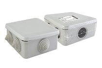 Коробка распаячная ОП 100х100х50мм, крышка, IP55, 6 вх. инд. штрихкод  TDM